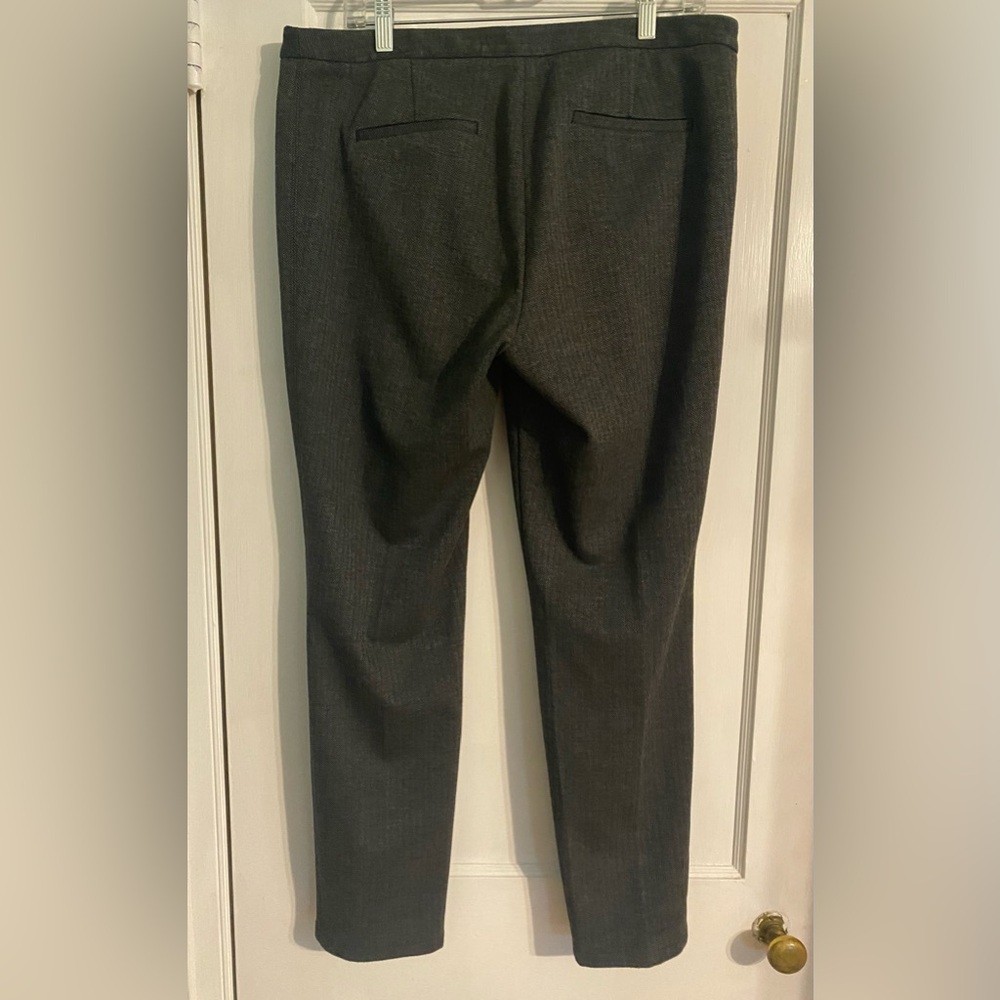 Talbots Dalton Skinny Leg Ankle Length Slim Fit Gray Herringbone Riding Pants-12 - Picture 5 of 13
